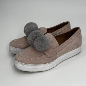 Anthropologie All Black | Pompom Sneaker Loafers | Suede Blush Pinkish | Size 38